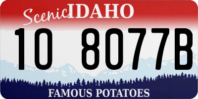 ID license plate 1O8077B