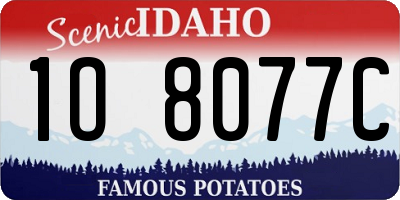 ID license plate 1O8077C