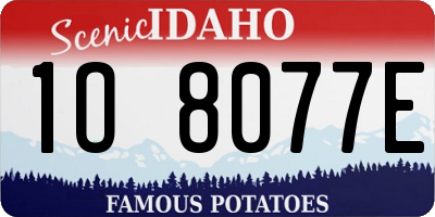 ID license plate 1O8077E