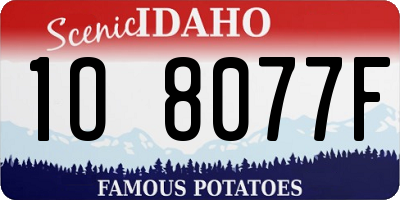 ID license plate 1O8077F