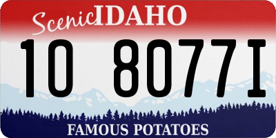 ID license plate 1O8077I