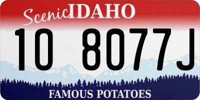 ID license plate 1O8077J