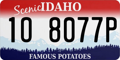 ID license plate 1O8077P