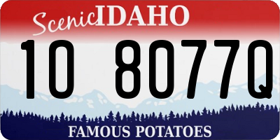ID license plate 1O8077Q