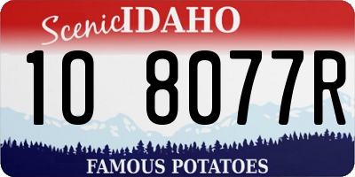 ID license plate 1O8077R