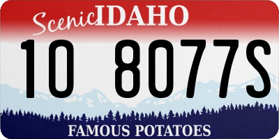 ID license plate 1O8077S