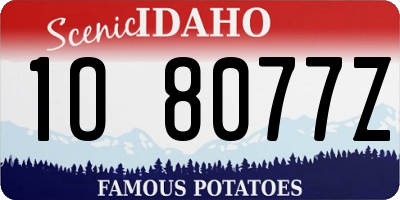 ID license plate 1O8077Z