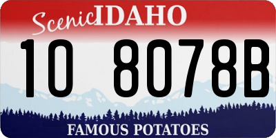 ID license plate 1O8078B