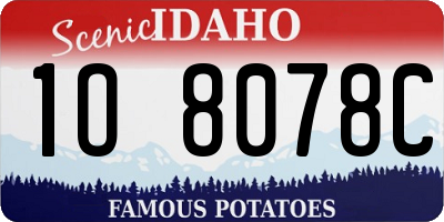 ID license plate 1O8078C