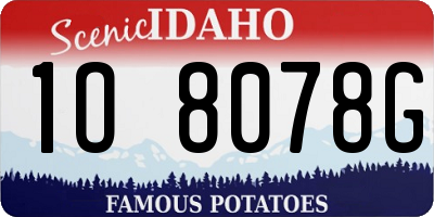 ID license plate 1O8078G