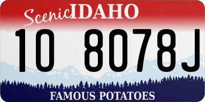 ID license plate 1O8078J