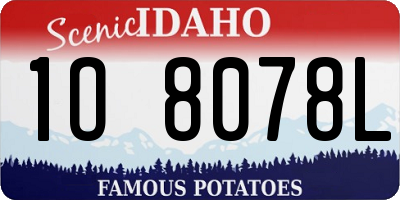 ID license plate 1O8078L
