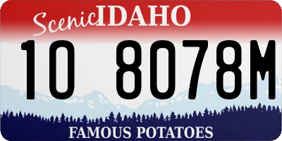 ID license plate 1O8078M