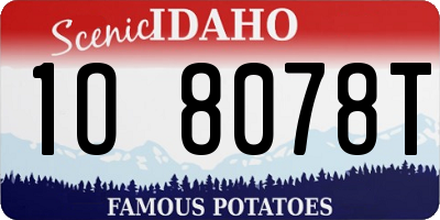 ID license plate 1O8078T