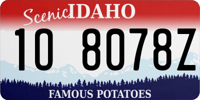 ID license plate 1O8078Z