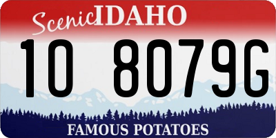 ID license plate 1O8079G