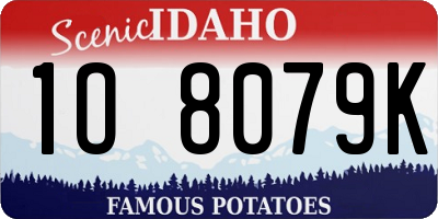 ID license plate 1O8079K