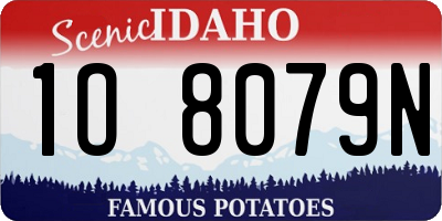 ID license plate 1O8079N
