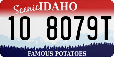 ID license plate 1O8079T