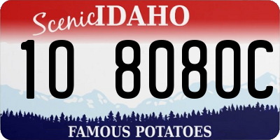 ID license plate 1O8080C