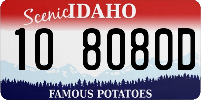 ID license plate 1O8080D