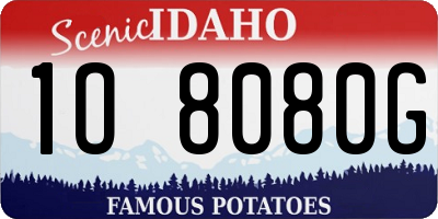 ID license plate 1O8080G