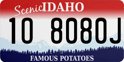 ID license plate 1O8080J