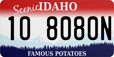 ID license plate 1O8080N