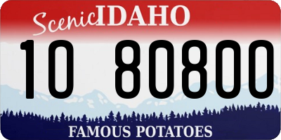 ID license plate 1O8080O