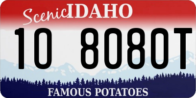 ID license plate 1O8080T
