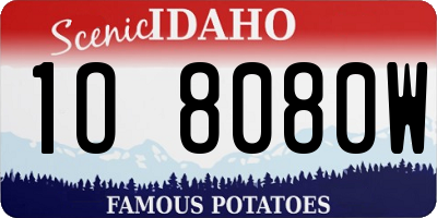 ID license plate 1O8080W
