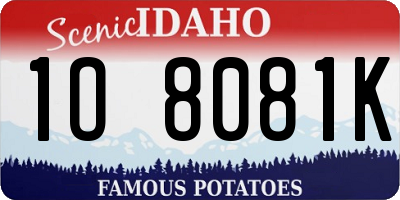ID license plate 1O8081K