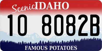 ID license plate 1O8082B