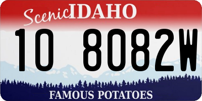 ID license plate 1O8082W