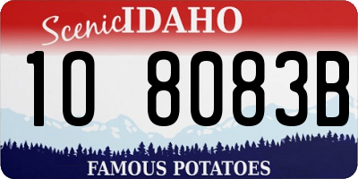 ID license plate 1O8083B