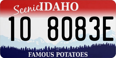 ID license plate 1O8083E