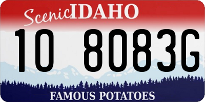 ID license plate 1O8083G