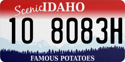 ID license plate 1O8083H