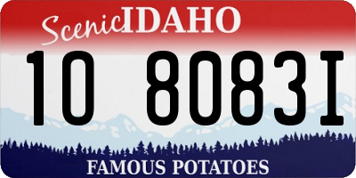 ID license plate 1O8083I