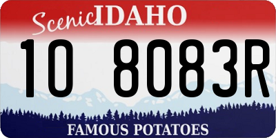 ID license plate 1O8083R