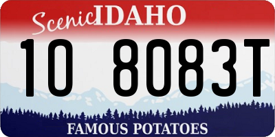 ID license plate 1O8083T