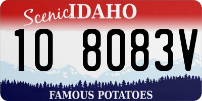 ID license plate 1O8083V