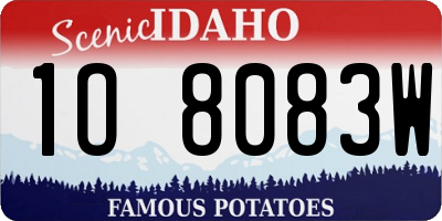 ID license plate 1O8083W