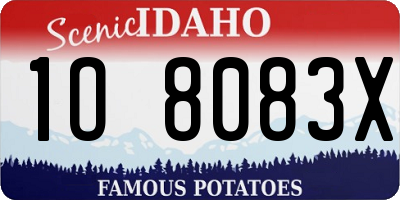 ID license plate 1O8083X