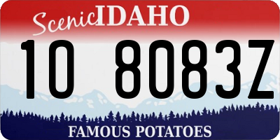 ID license plate 1O8083Z
