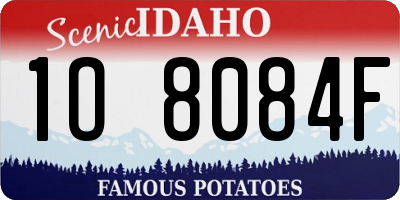 ID license plate 1O8084F