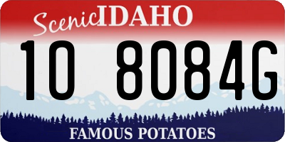 ID license plate 1O8084G