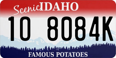 ID license plate 1O8084K