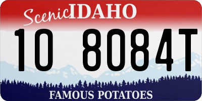 ID license plate 1O8084T