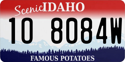 ID license plate 1O8084W